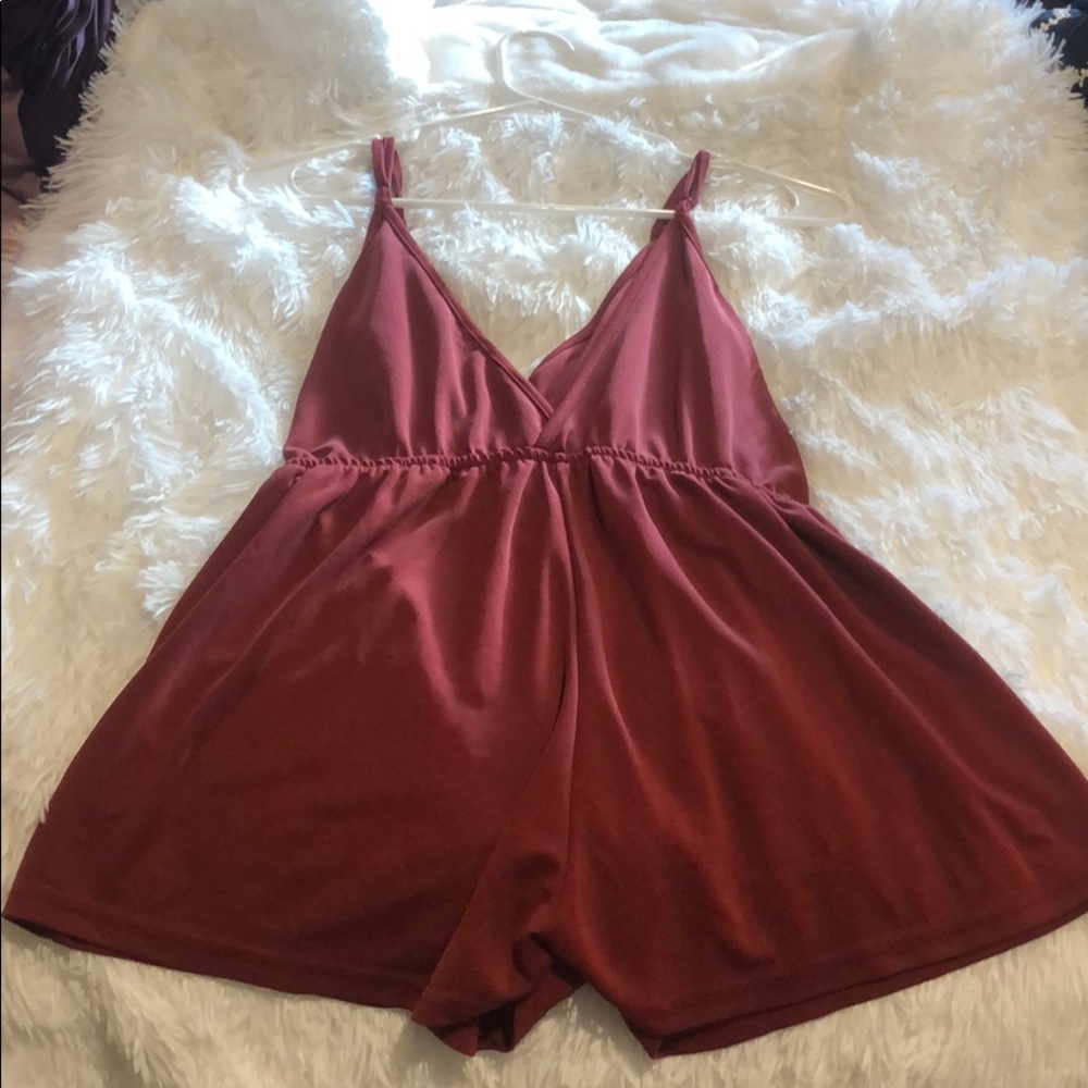 Tobi- xs romper! Red wine color